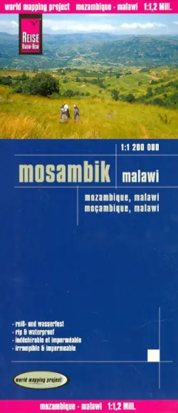 Mosambik. Malawi. 1:1 200 000