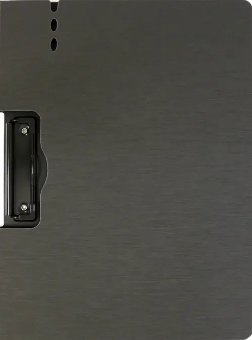 Папка-планшет с крышкой, А4, боковой зажим, тёмно-серый