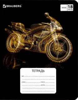 Тетрадь школьная "Motorbike" (18 листов, А5, линия, в ассортименте) (402997)