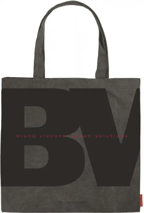 Сумка-шоппер. BV, квадратная Bruno Visconti, цвет серый - фото 1