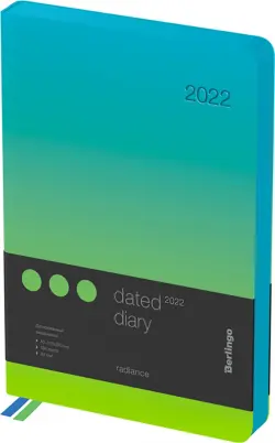 Ежедневник датированный на 2022 год. Radiance, А5, 184 листа, зелено-голубой