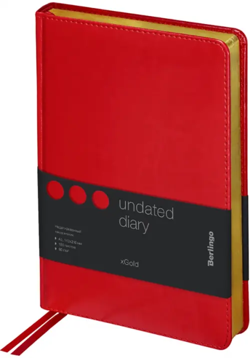 Ежедневник недатированный "xGold", красный, А5, 160 листов (UD0_81506)