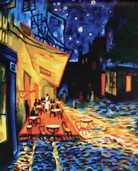 Картина по номерам на холсте с подрамником. Винсент ван Гог. Ночная терраса кафе