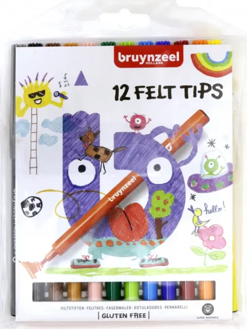 Фломастеры Bruynzeel Kids, 12 цветов