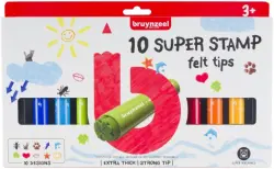 Фломастеры Bruynzeel Kids Super Штампы, 10 цветов