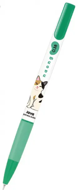 Ручка шариковая автоматическая Naong Japaness bobtail, зеленая