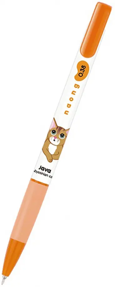 Ручка шариковая автоматическая Naong Abyssinian cat, оранжевая