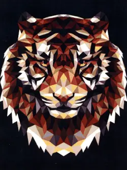 Алмазная мозаика. Тигр полигональный