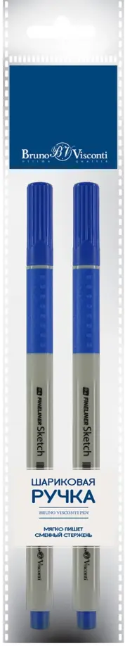 Набор из 2 синих капиллярных ручек Sketch, 0.4 мм
