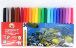 Фломастеры Fish, 24 цвета, смываемые