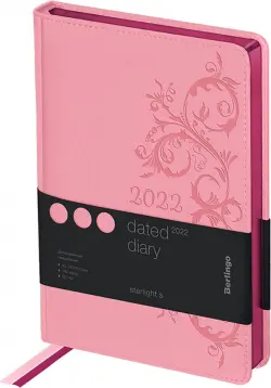 Ежедневник датированный на 2022 год, Starlight S, А5, 184 листа, розовый