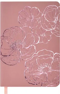 Записная книжка Розовые цветы, А6, 96 листов, линия