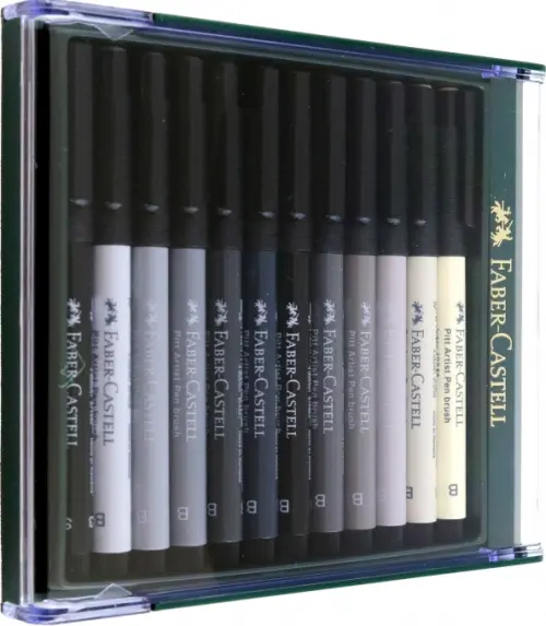 Ручки капиллярные Brush Grey tones, 12 цветов