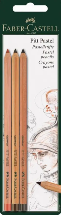 Набор пастельных карандашей Pitt Pastel, красный/цвет сепии, 3 штуки