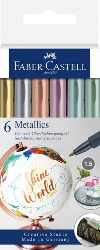 Маркеры Metallics, 6 цветов металлик