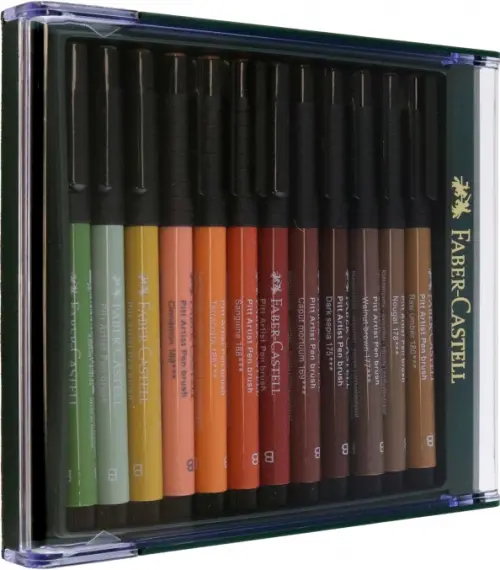 Ручки капиллярные Brush Earth tones, 12 цветов