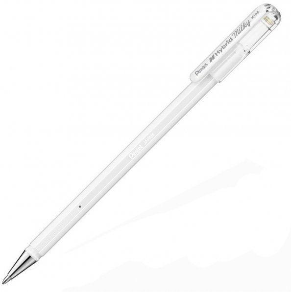 Ручка гелевая Hybrid Milky, 0.8 мм, пастельный белый