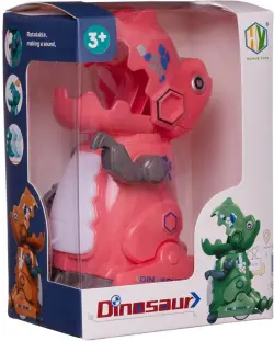 Игрушка заводная Динозавр, светло-коралловый