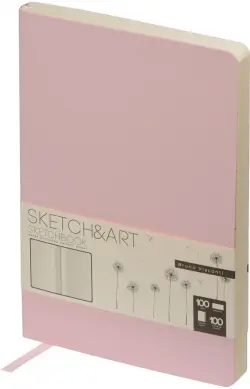 Скетчбук Zefir, 100 листов, А5, бежевая бумага, зефирный розовый