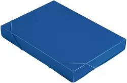Папка-короб архивный на резинках, синяя