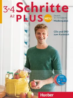 Schritte plus Neu 3+4. Medienpaket, DVD + 5 Audio-CDs. Deutsch als Zweitsprache