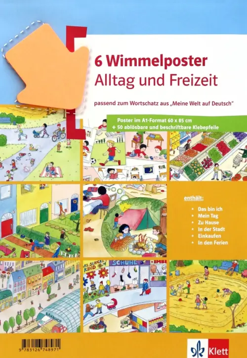 Wimmelposter Alltag und Freizeit. passend zum Wortschatz aus Meine Welt auf Deutsch. 6 Poster