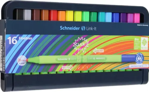 Набор капиллярных ручек Link-It, 16 цветов