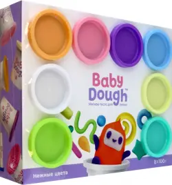 Тесто для лепки BabyDough, 8 пастельных цветов