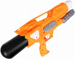 Водный пистолет большой с помпой, оранжево-чёрный