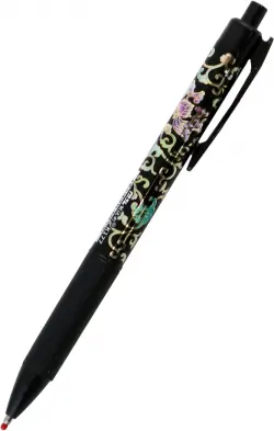 Ручка гелевая автоматическая Flower vine, черная, в ассортименте