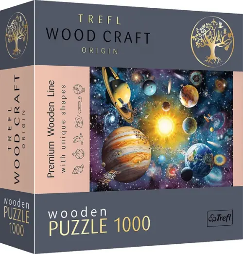Puzzle-1000 Путешествие по Солнечной системе, деревянный