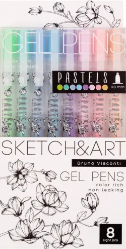 Ручки гелевые Sketch&Art UniWrite. Pastels, 8 цветов