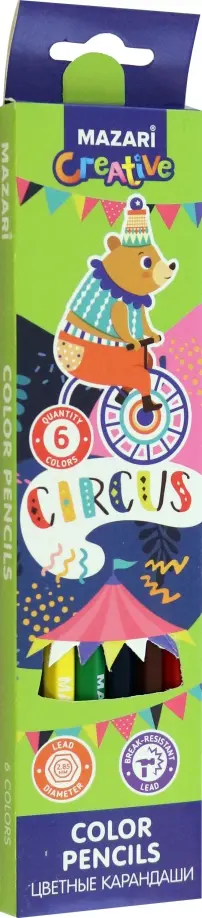 Карандаши цветные Circus, 6 цветов