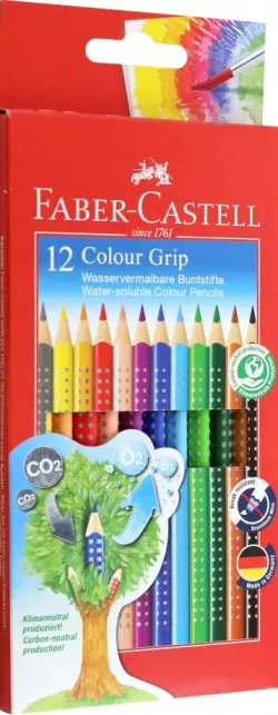 Карандаши цветные Colour Grip, 12 цветов, трехгранные