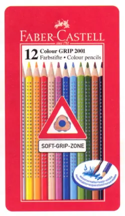 Карандаши 12 цветов GRIP 2001, в металлической коробке