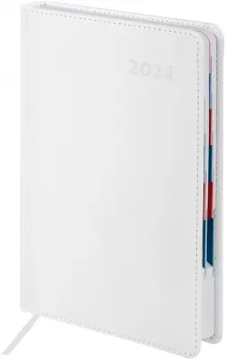 Ежедневник датированный 2024 White, А5, 168 листов, белый