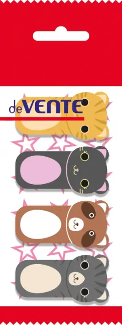 Этикетки-закладки Кошки, 4 дизайна