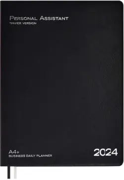 Ежедневник датированный на 2024 год Шеврет глосс, черный, А4+, 120 листов