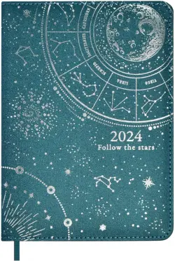 Ежедневник датированный на 2024 год Астрологический, зеленый, А6+, 200 листов