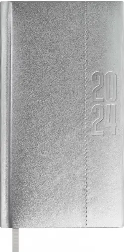 Еженедельник датированный на 2024 год Плонже металлик, серебряный, 64 листа