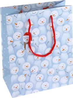 Пакет подарочный Снеговики