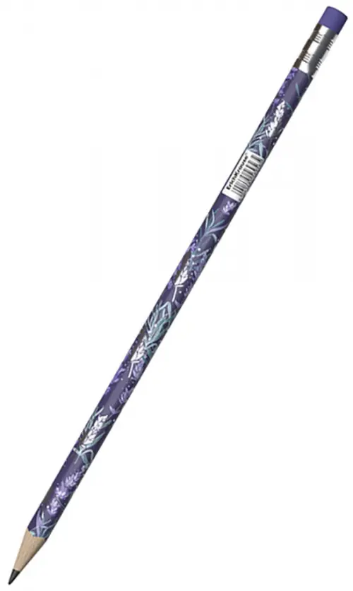 Чернографитный карандаш Lavender, трехгранный, с ластиком, HB, в ассортименте