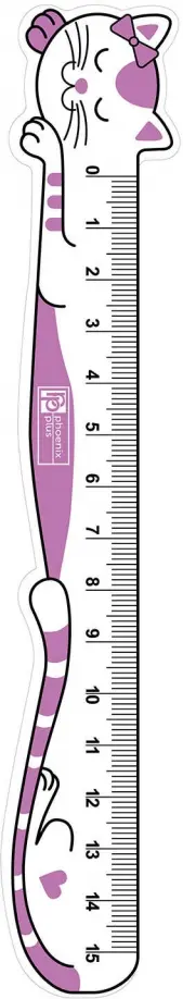 Линейка фигурная Розовый кот, 15 см. (56302), 54.00 руб