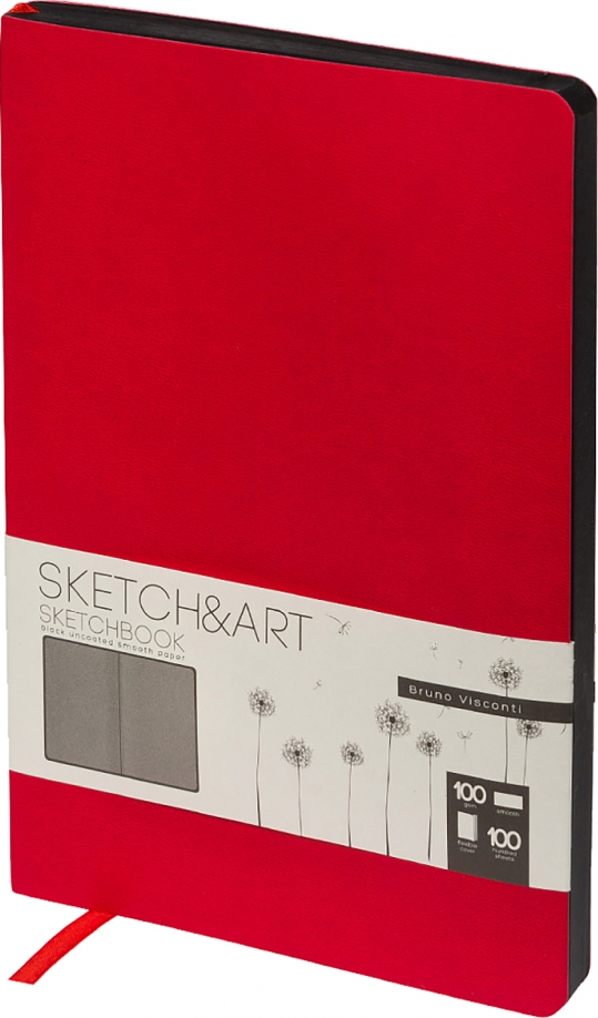 Скетчбук Sketch&Art, красный, А5, 100 листов