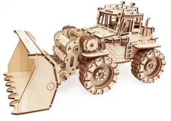 Конструктор 3D деревянный подвижный Трактор Бульдог