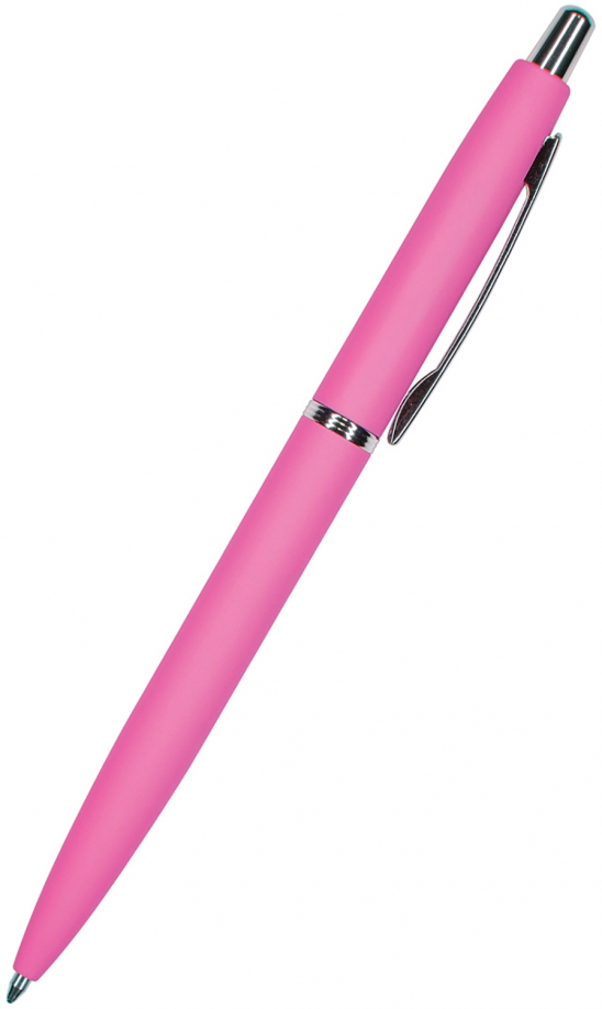 Ручка шариковая автоматическая San Remo, синяя, цвет корпуса ярко-розовый, в футляре