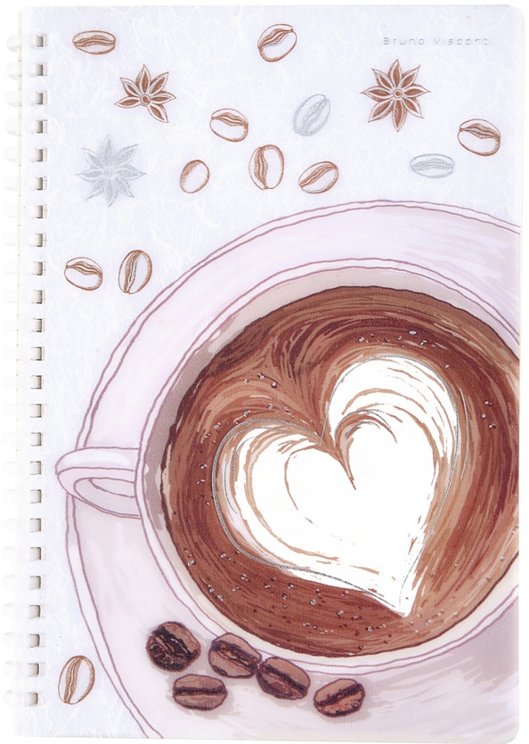 Тетрадь Счастье в кофе. Cappuccino, 60 листов, клетка, силиконовый гребень