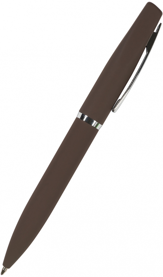Ручка шариковая автоматическая Portofino, синяя, цвет корпуса коричневый