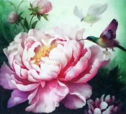 Алмазная мозаика Розовый цветок, с подрамником